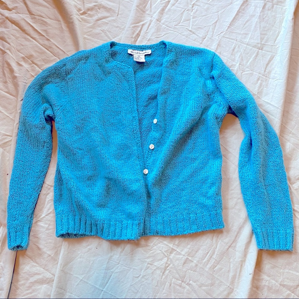 David Brooks M light blue sweater